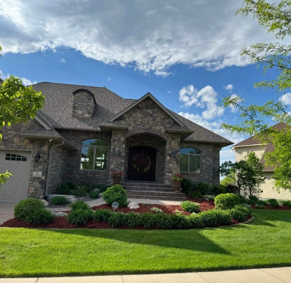 flower beds landscaping project in the front yard