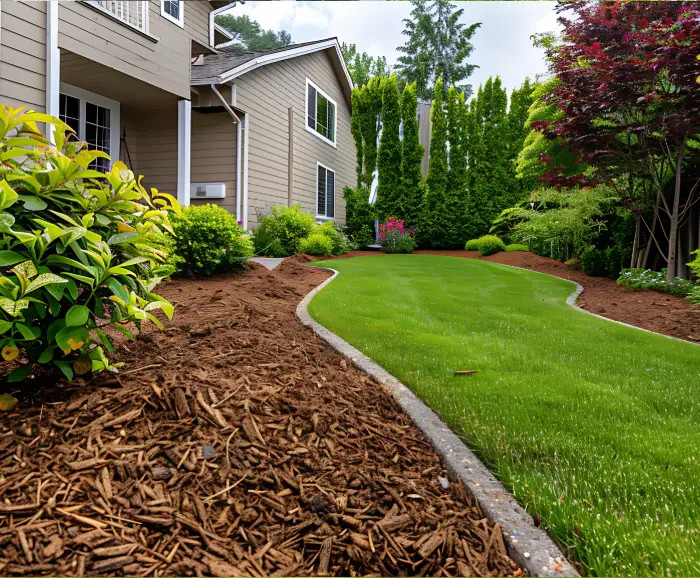 Mulching flower beds