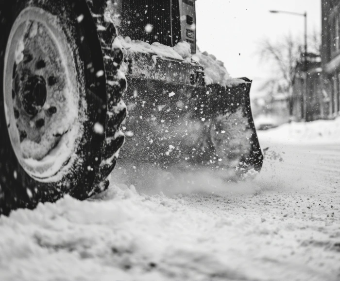 Tracktor tires in snow