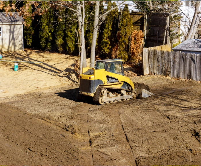 Yard grading with skid-steer
